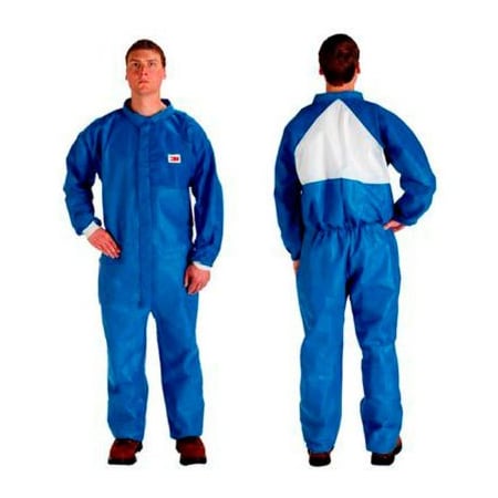 3M„¢ Disposable Coverall, Knit Cuffs & Knit Ankles, Blue, 2X-Large, 4530CS-BLK-XXL, 25/Case